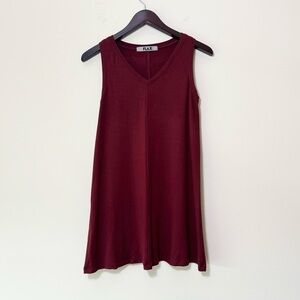 Flax Red Burgundy V Neck Tank Top Tunic Size Small